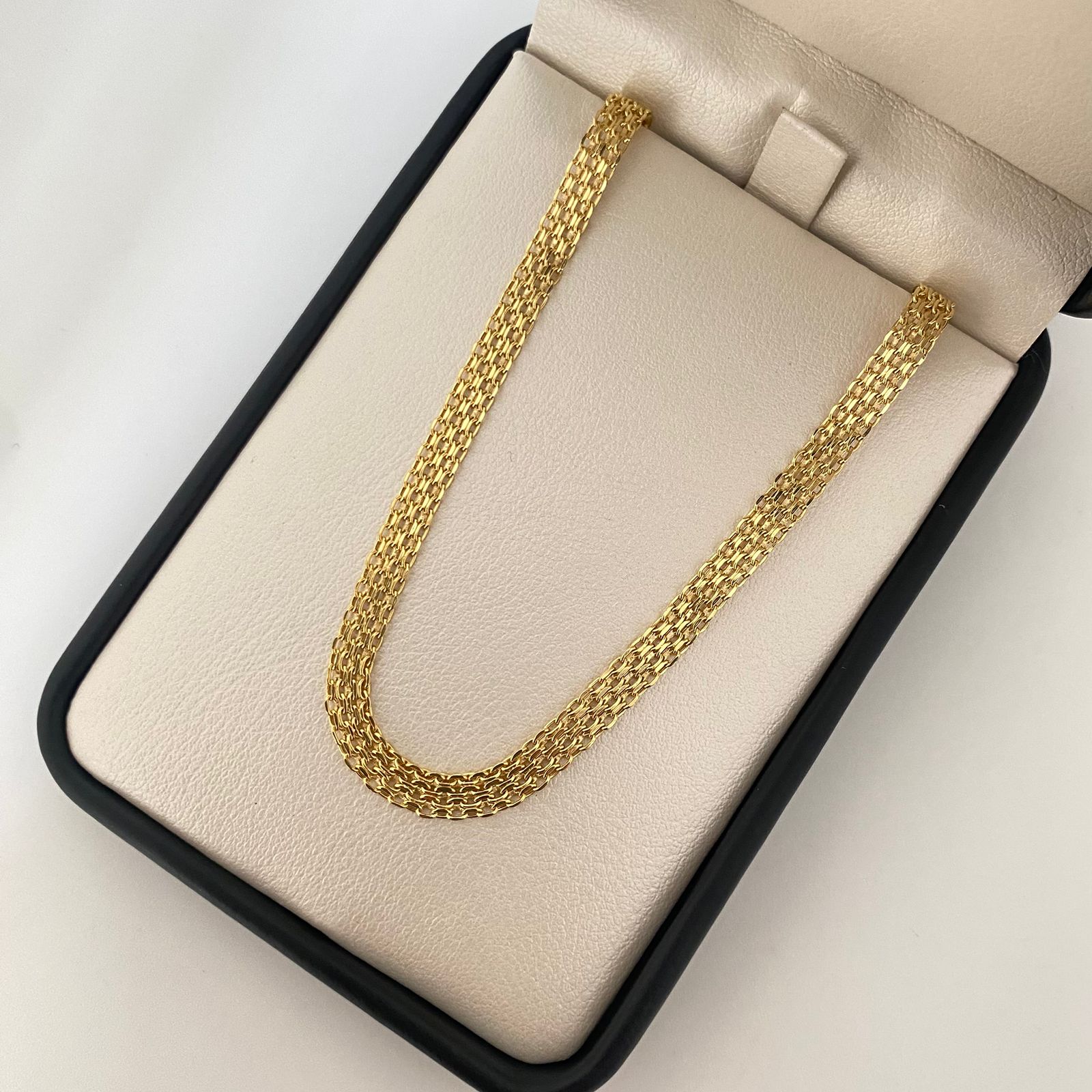 Cadena It china doble carril Oro amarillo 18k +1 / 7,55 Gr / 4,55 mm / 60 Cm